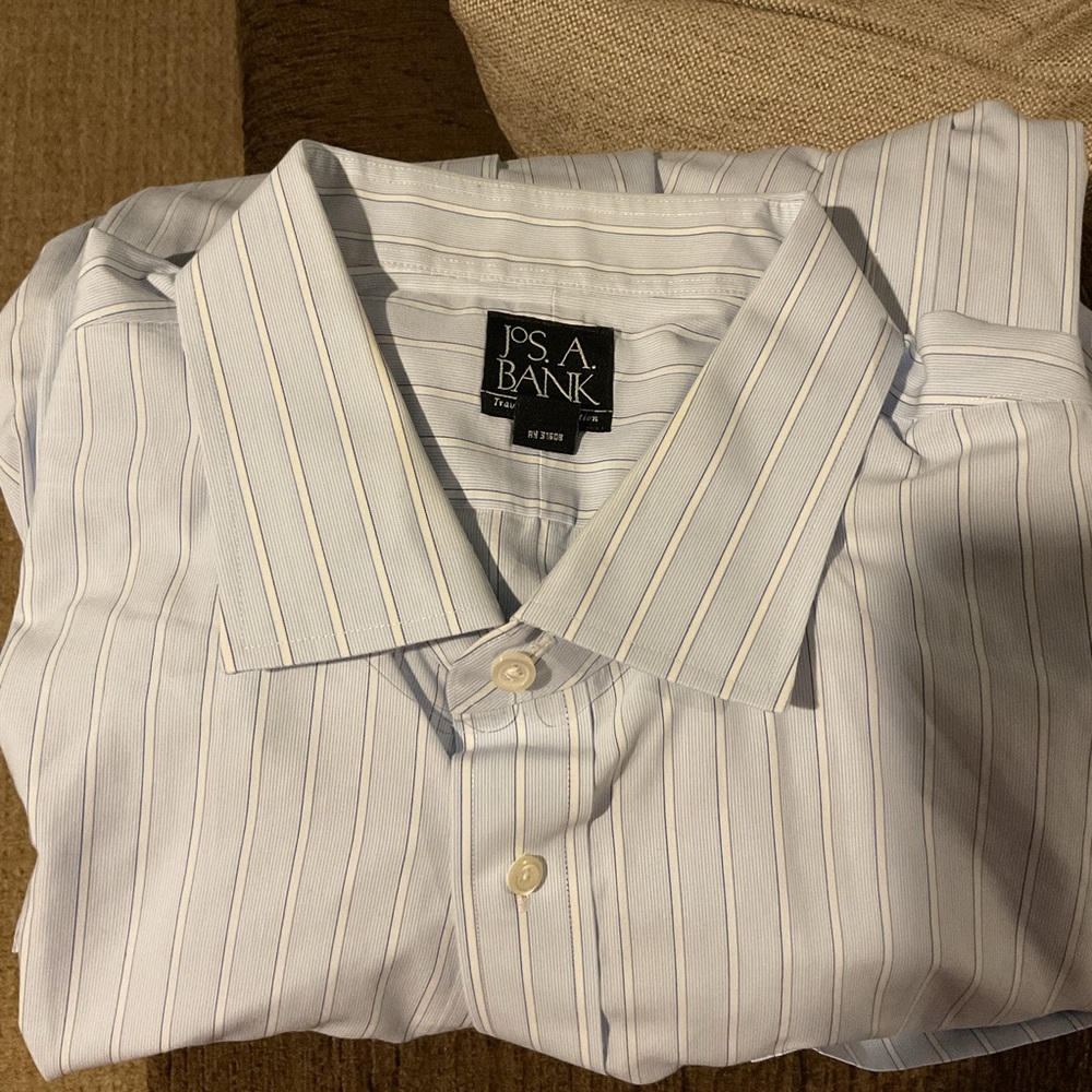 🪼HP🪼 NWOT Jos. A. Bank Bold Classic Blue & White Striped Shirt, Size  18 1/2”|36